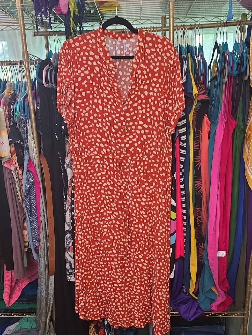 Milumia Orange and White Floral Dress